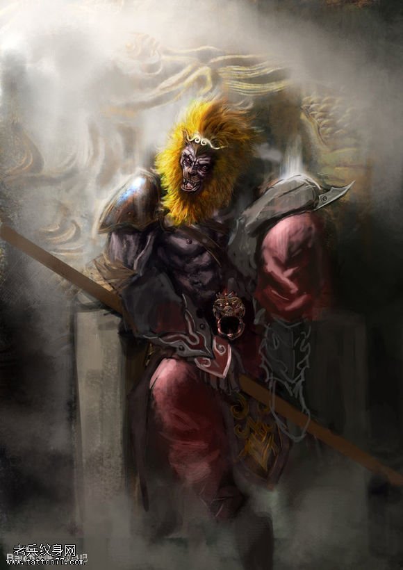 齐天大圣孙悟空手稿纹身秀图吧一组