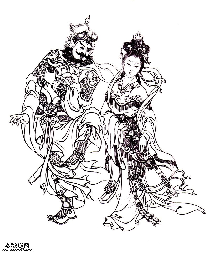 纹身秀图吧推荐一组霸王别姬纹身图案