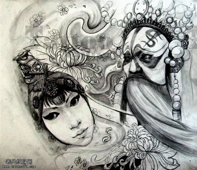 纹身秀图吧推荐一组霸王别姬纹身图案