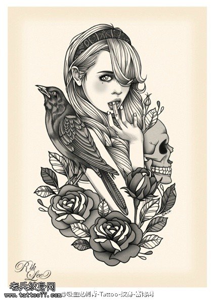 性感女孩纹身图案
