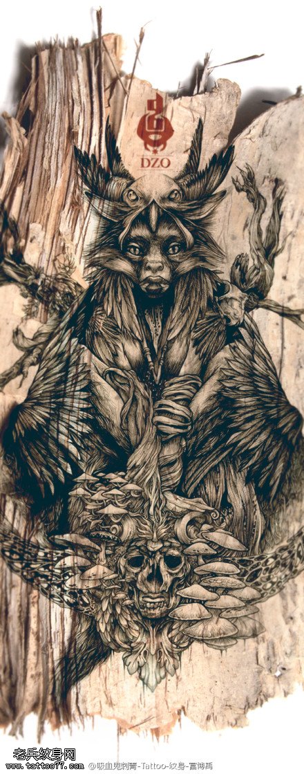 霸气酷帅怪物纹身图案手稿