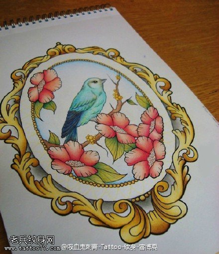 漂亮好看魔镜纹身图案手稿