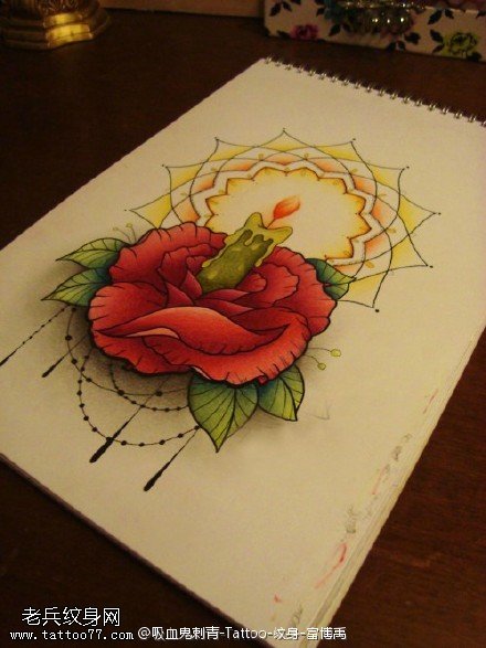 闪亮蜡烛纹身图案