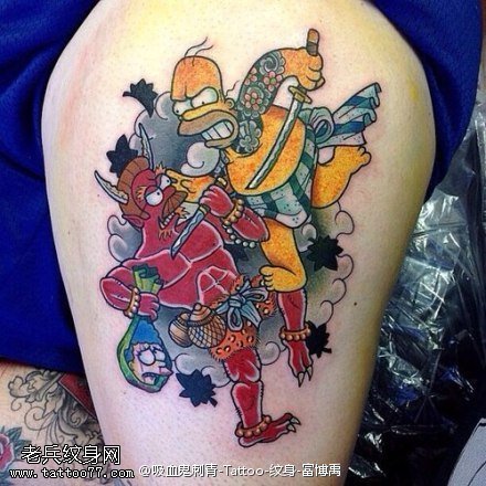 可爱搞笑小怪物纹身图案