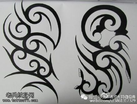 简单梵花图腾纹身图案