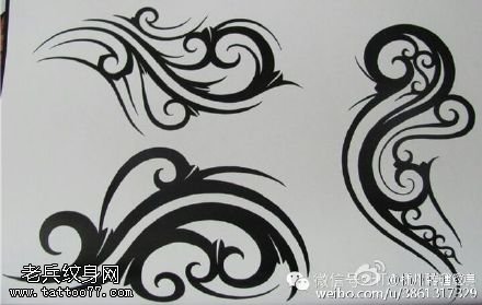 传统梵花图腾手稿纹身图案