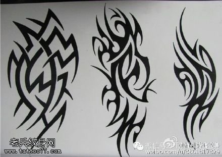 中国风梵花手稿纹身图案