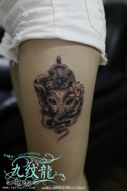 经典象神刺青纹身图案