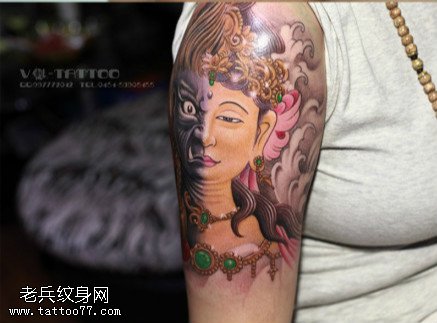 善与恶双面纹身图案