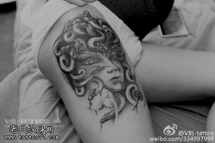 妖艳可怕美杜莎纹身图案