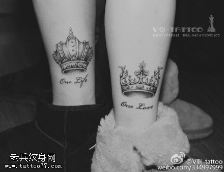 绚丽夺目皇冠纹身图案
