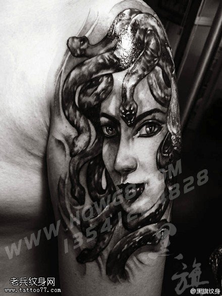 蛇发女人纹身图案