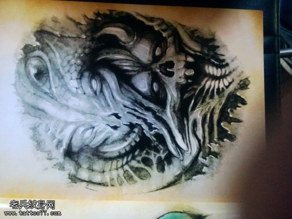 欧美恐怖骷髅纹身图案