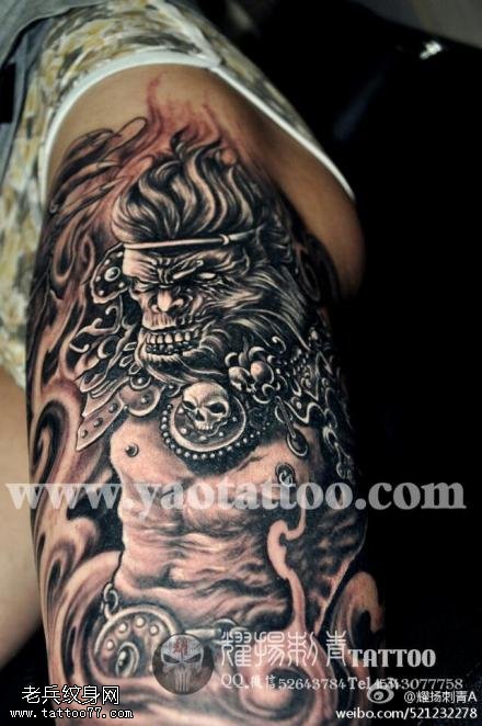 手臂霸气齐天大圣孙悟空纹身图案