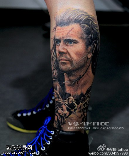 英俊帅气梅尔吉布森纹身图案