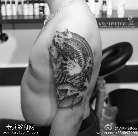 富贵鲤鱼纹身图案