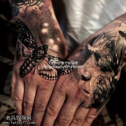 超炫的欧美风蝴蝶纹身图案