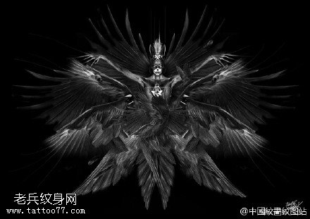 震撼之作手稿纹身图案