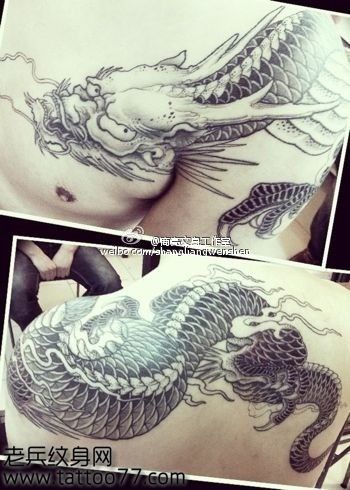 男人最喜欢的纹身图案—过肩龙纹身图案
