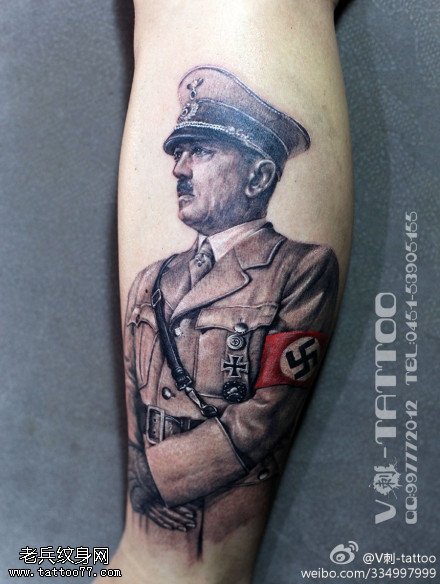 英俊潇洒希特勒纹身图案