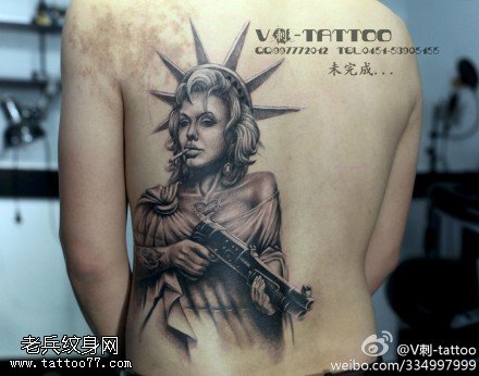 帅气潇洒女神纹身图案