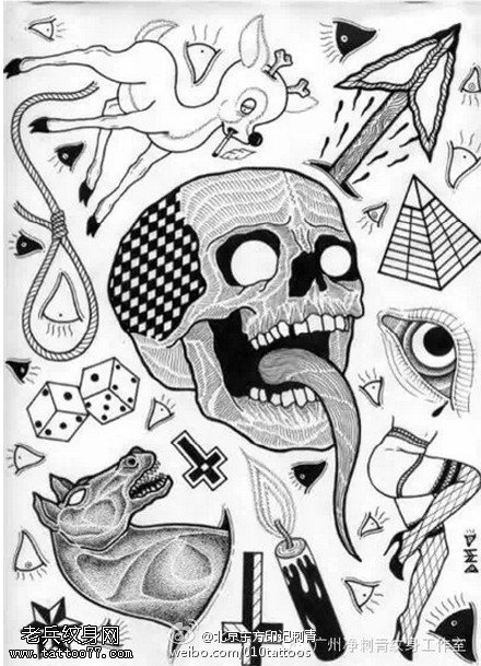 欧美风各种另类纹身图案