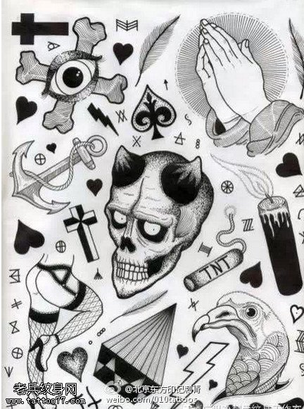 欧美风各种另类图形手稿纹身图案