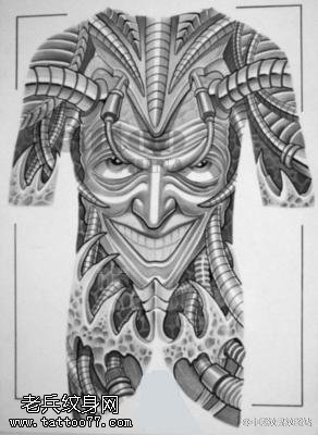 经典的日本风图腾手稿纹身图案