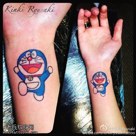 可爱的多啦A梦纹身图案