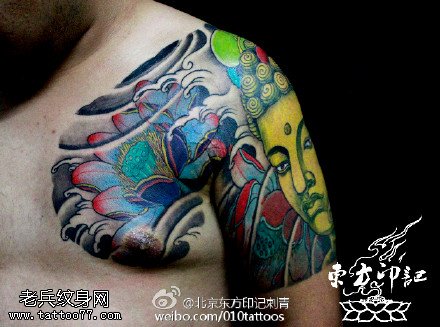 经典传统的佛祖纹身图案