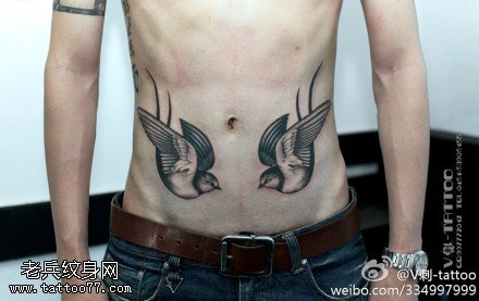 唯美燕子纹身图案