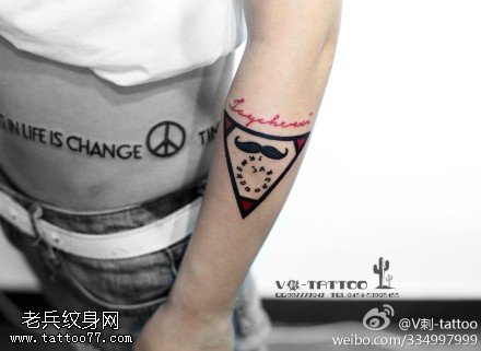 可爱娃气卡通纹身图案