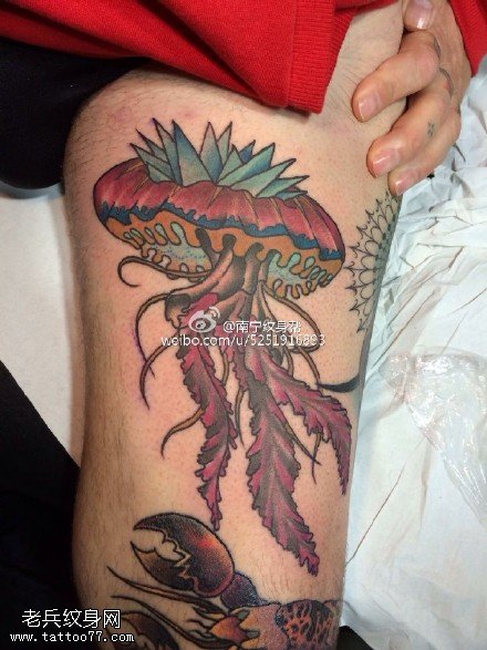 一组深海底的动物纹身图案