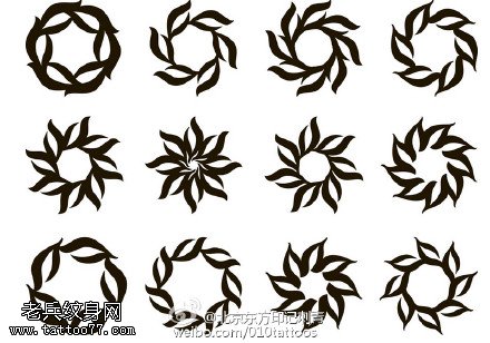 经典太阳手稿纹身图案