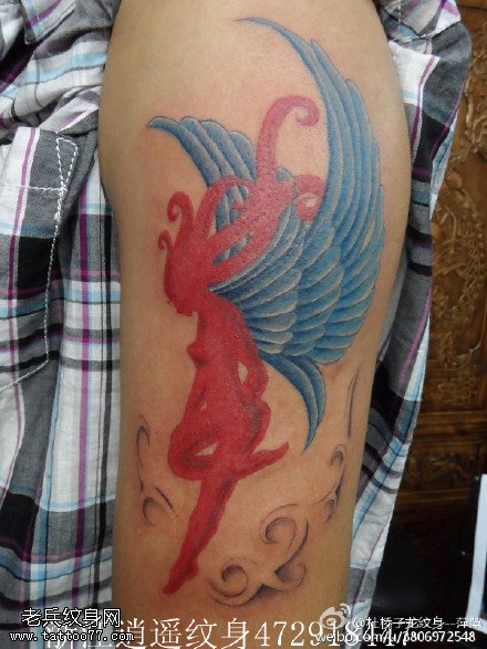 彩绘天使精灵纹身图案