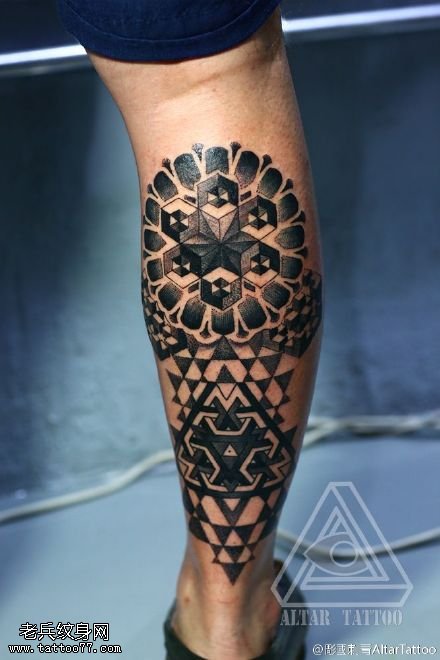 经典刺青梵花图腾纹身图案