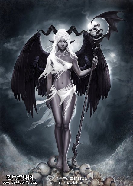 恶魔纹身手稿图案
