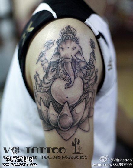 神圣霸气象神纹身图案