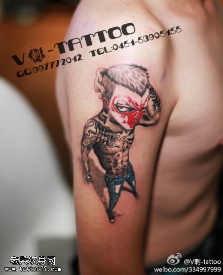 帅气酷炫猴脸纹身图案