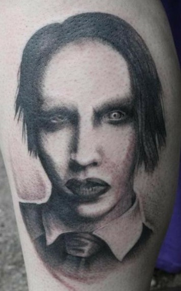 复古玛丽莲·曼森纹身图片