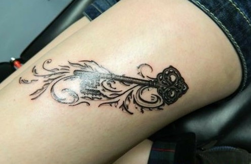 性感大腿纹理钥匙图片