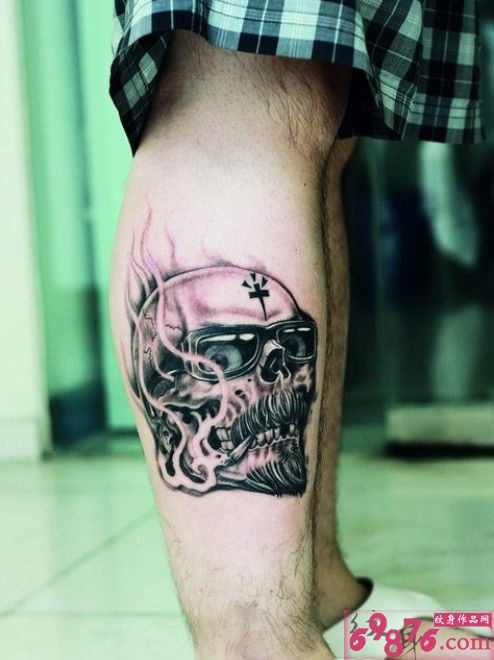 狂野个性骷髅流行刺青图片