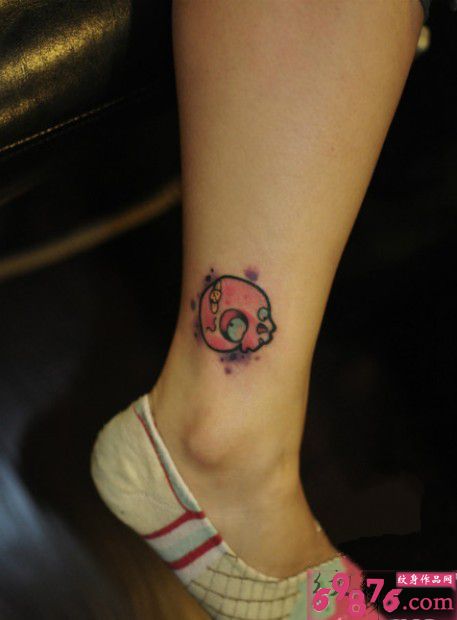 清新粉色可爱小骷髅图片