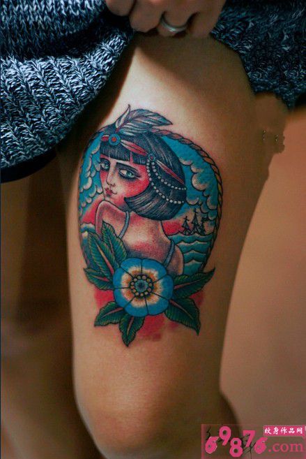 美腿女生头像纹身图片