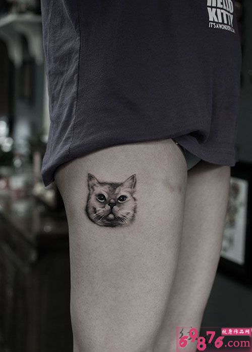 可爱小猫咪头像纹身图片