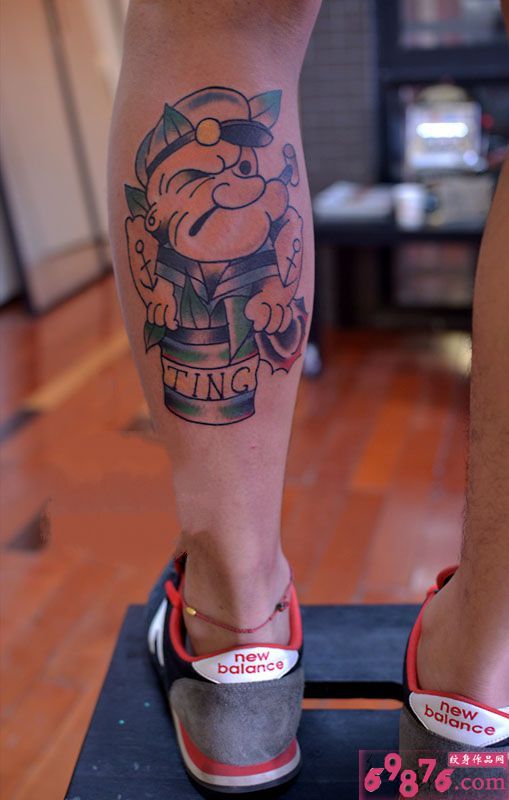 大力水手派派小腿纹身图片缩略频道推荐图