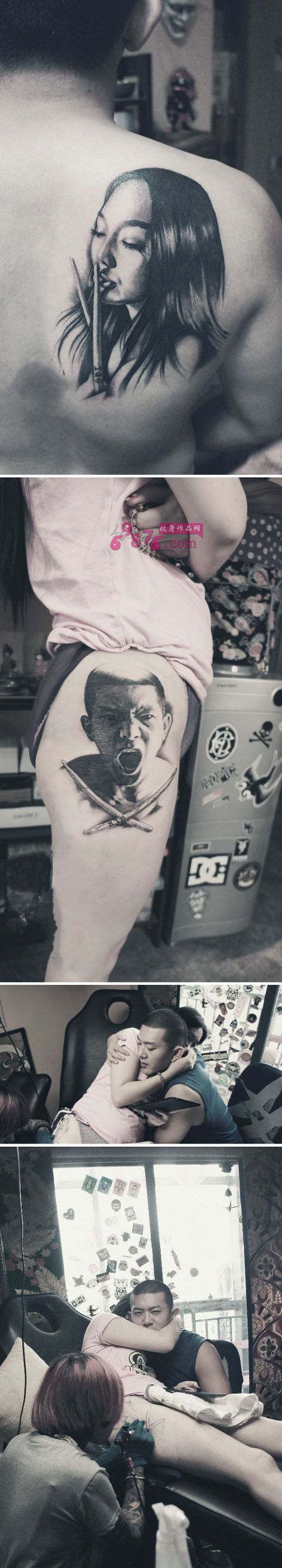 个性情侣头像创意大腿纹身图片