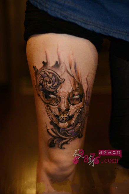 复古欧美风面具纹身图片