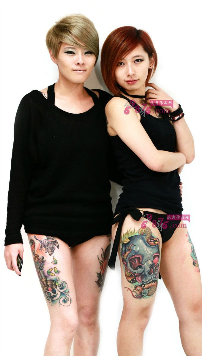 潮人大腿时尚欧美纹身图片