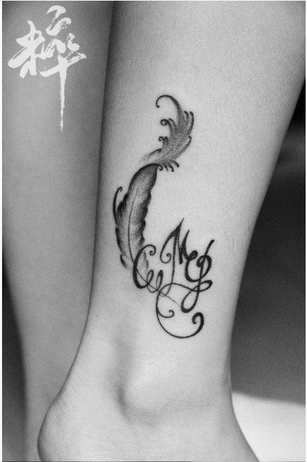 流行脚部纹身图图片